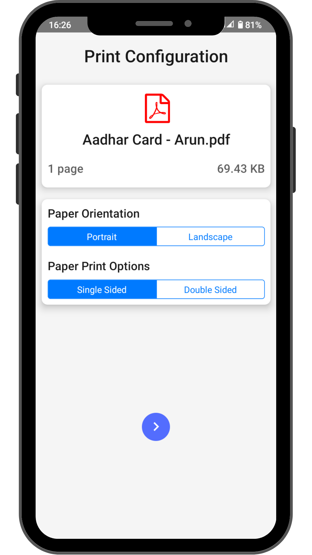 Zen - Print Configuration of a user